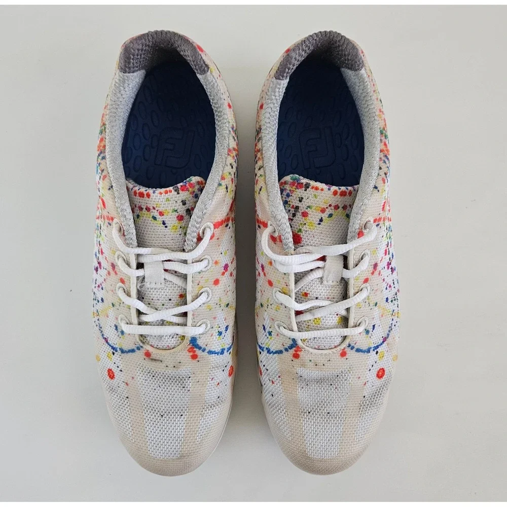 FootJoy EmPower Spikeless Golf Shoes Womens 9M Colorful Paint Splatter 98012